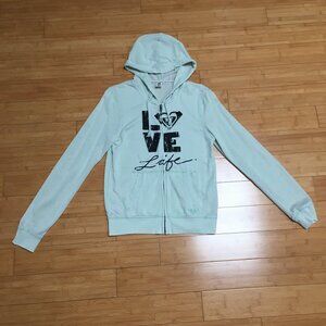 EUC Roxy Light Mint Green Thin Full Zip-Up Hoodie